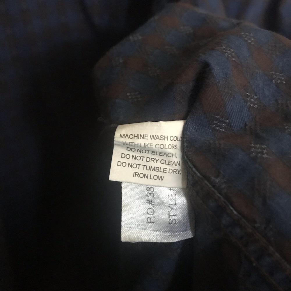 Carbon2Cobalt Shirt XL Mens Blue Brown Plaid Check Button Up Cotton Long Sleeve - Picture 5 of 11